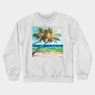 Palm Trees On The Seashore. Honolulu Crewneck Sweatshirt